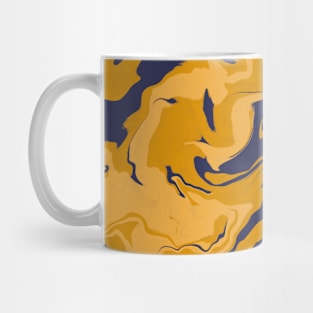 Shades of Moody Yellow and Blue Aesthetic Marble Pattern Mug